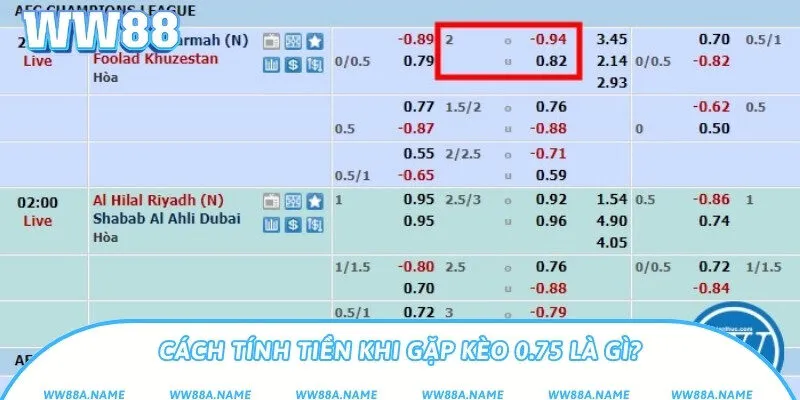 Kèo 0.75 là gì? Hướng dẫn đọc kèo và chơi hiệu quả Cách tính tiền khi gặp kèo 0.75 là gì?