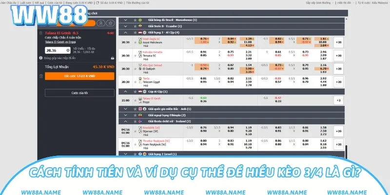 Kèo 3/4 là gì? Giải nghĩa chi tiết từ A đến Z Cách tính tiền và ví dụ cụ thể để hiểu kèo 3/4 là gì?