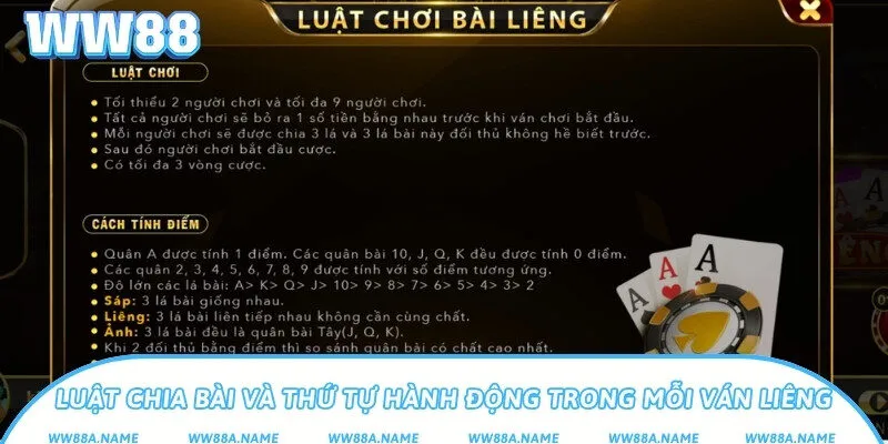 Luật chơi Liêng chi tiết và dễ hiểu cho người mới bắt đầu Luật chia bài và thứ tự hành động trong mỗi ván Liêng