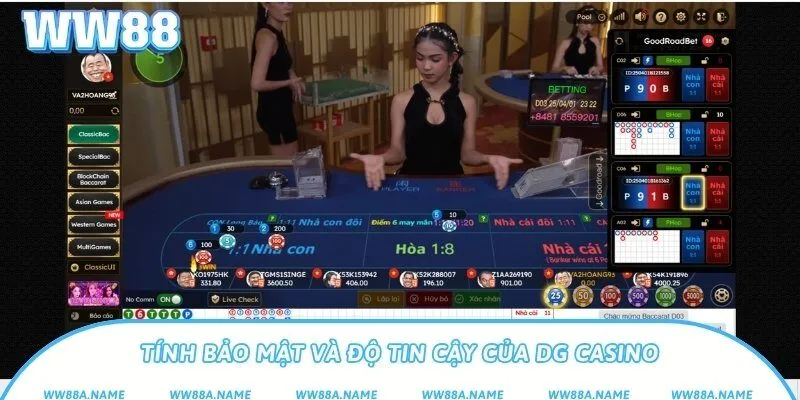 DG Casino – Sảnh casino live chuẩn quốc tế tại nhà cái WW88 Tính bảo mật và độ tin cậy của DG Casino