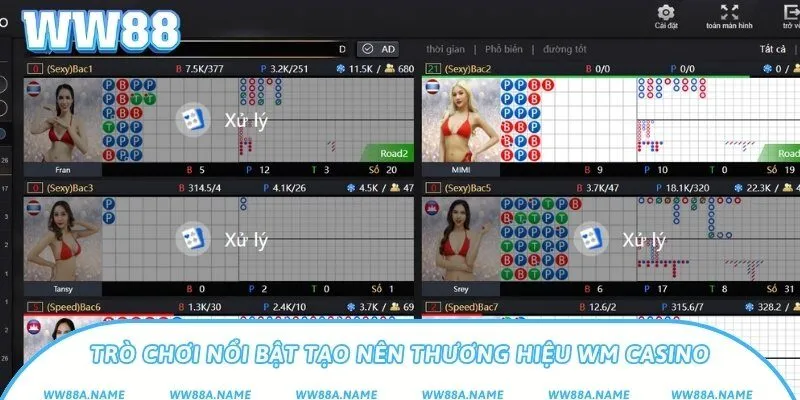 WM Casino – Trải nghiệm sảnh live casino chuẩn quốc tế Trò chơi nổi bật tạo nên thương hiệu WM Casino